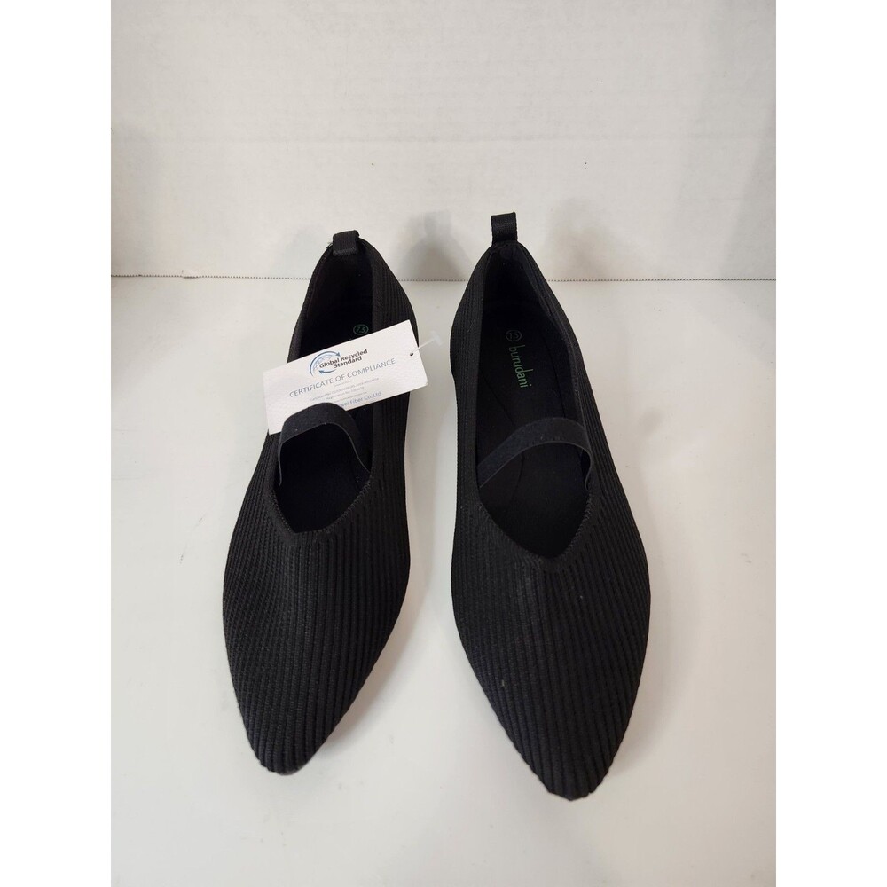Burudani Black Knit Flats Women's Size 7.5 Comfort Slip-On Shoes